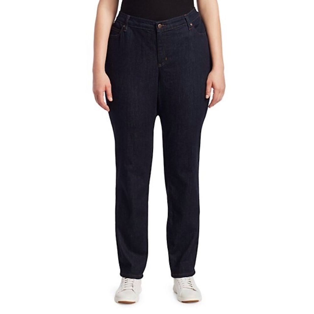 Eileen Fisher Woman | Plus Size Dark Wash Stretch Denim Skinny Jean Size 24W